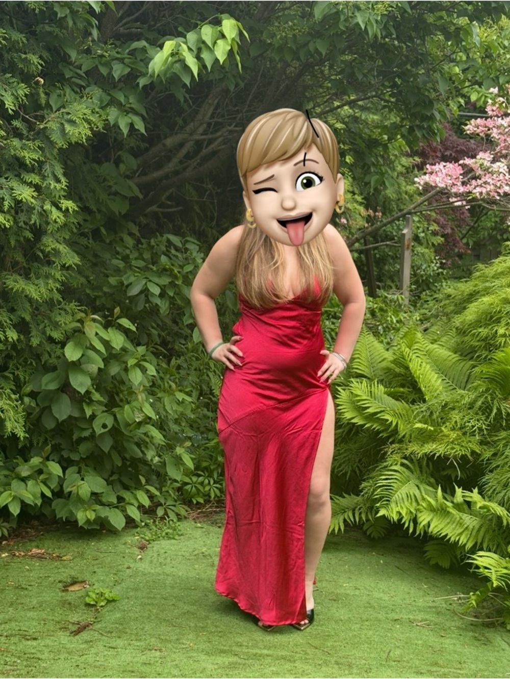 Red Spaghetti-Strap Prom Dress